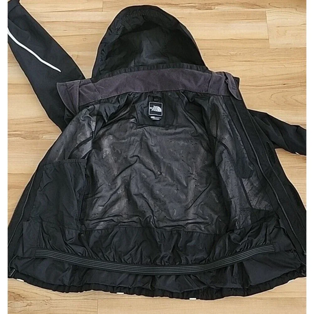 The North Face Jacket Women's XS Black White HyVent Hooded Jacket Coat - Picture 10 of 16